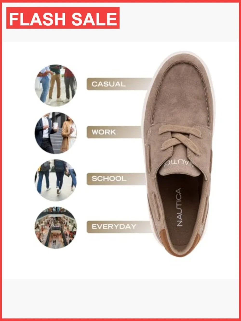 Men's Boat Shoe Casual Loafers Comfort Sneaker Walking Mocc-On Lace-Up